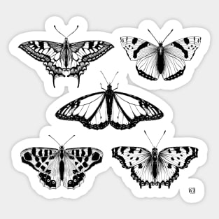 Black-and-white Butterflies Sticker